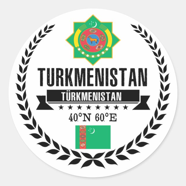 Turkmenistan Runder Aufkleber