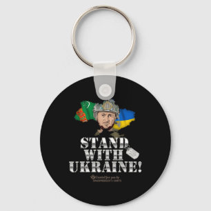 Turkmenistan steht mit der Ukraine Zelensky-Flagge Schlüsselanhänger