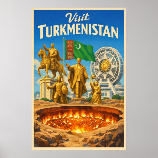 Turkmenistan - Vintage Reiseplakat Poster
