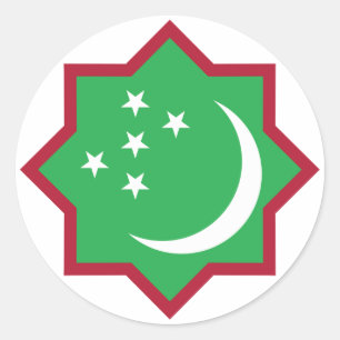 Turkmenistans Land Flaggen-Rundsymbol Runder Aufkleber