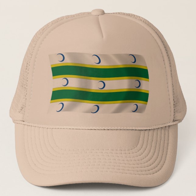 Turkmens Flag Hat Truckerkappe (Vorderseite)