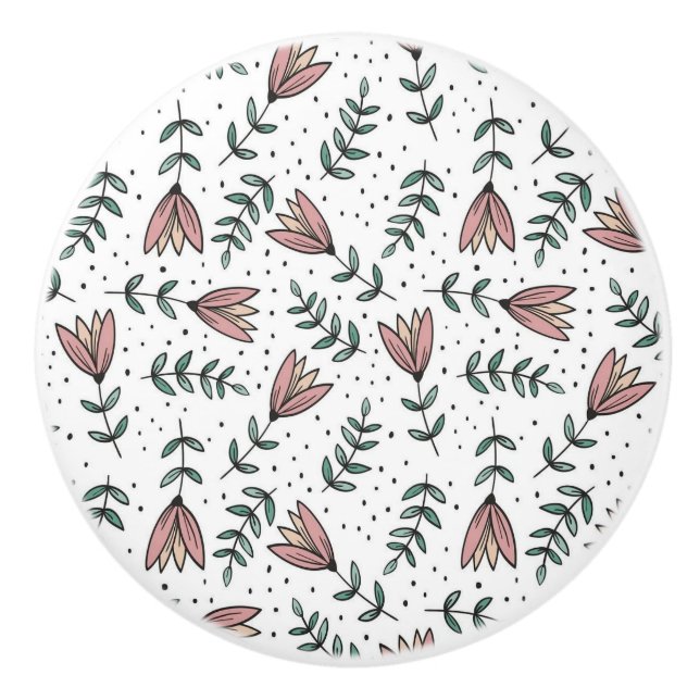 Türknauf-Blumenmuster Keramikknauf (Vorderseite)
