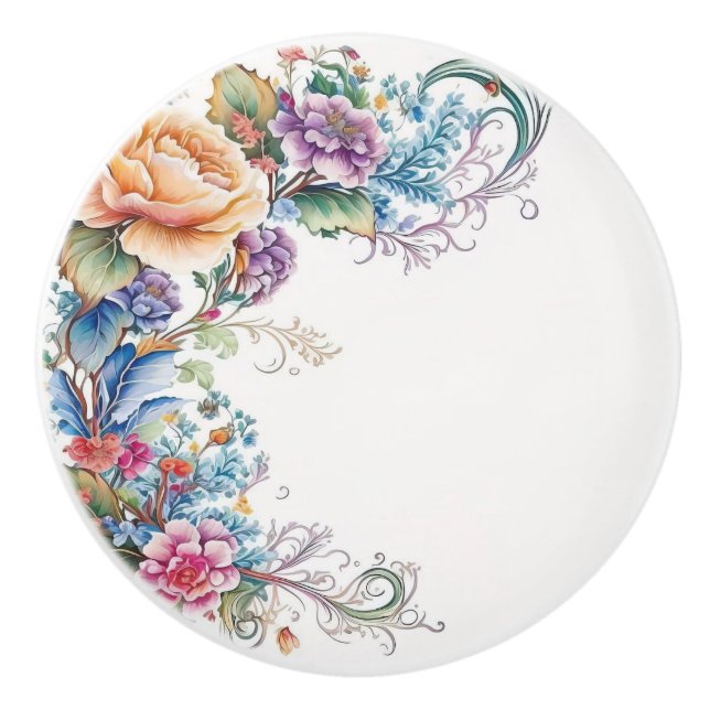 Türknauf floral  keramikknauf (Vorderseite)