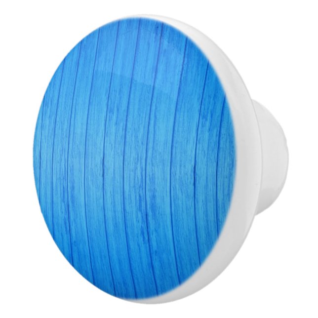 Türknauf Holz Blau Keramikknauf (Rechts)
