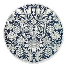 Türknopf - Blaue weiße Sonnenblumen und Weinreben