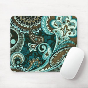 Türkquoise Brown Vintag Paisley Mousepad