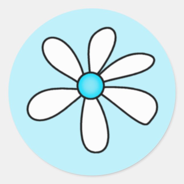Türkquoise Daisy Sticker (Vorderseite)