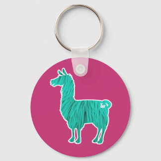 Türkquoise Furry Llama Schlüsselanhänger