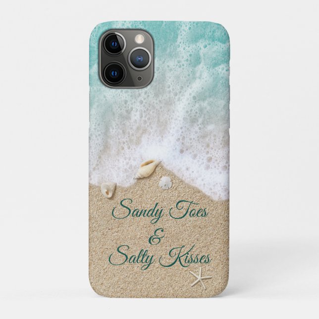 Türkquoise Sandy Toes Salty Kisses Case-Mate iPhone Hülle (Rückseite)