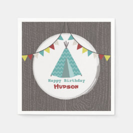 Türkquoise Tipi Birthday Napkins Serviette