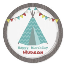 Türkquoise Tipi Birthday Sticker