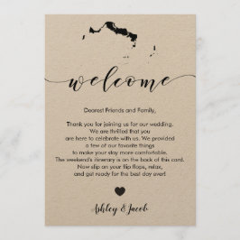 Turks & Caicos Hochzeit Begrüßungsbrief & Reiserou Programm