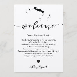 Turks & Caicos Hochzeit Begrüßungsbrief & Reiserou Programm