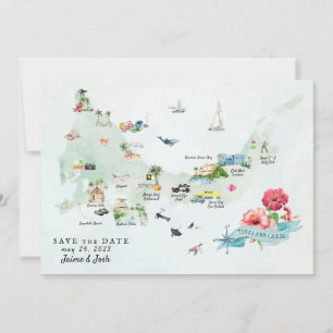 Turks & Caicos Hochzeit in Urlaubsort Fahrplan Save The Date