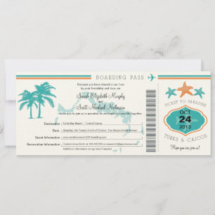 Turks & Caicos Save the Date Boarding Pass