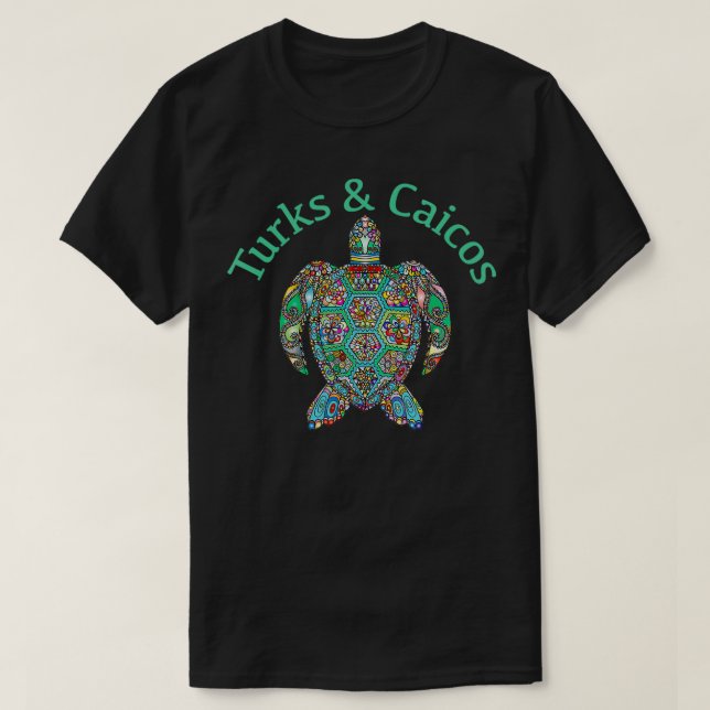 Turks Caicos TShirt Tribal Turtle Gift TShirt (Design vorne)