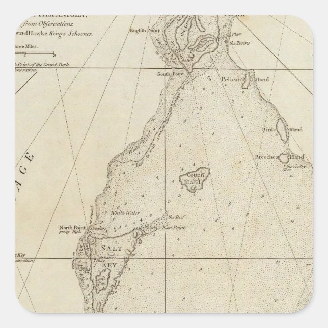 Turks-Inseln Quadratischer Aufkleber (Vorderseite)