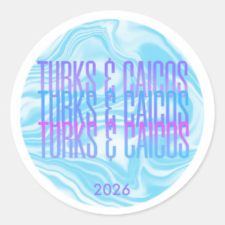 Turks- und Caicos-Aufkleber Runder Aufkleber