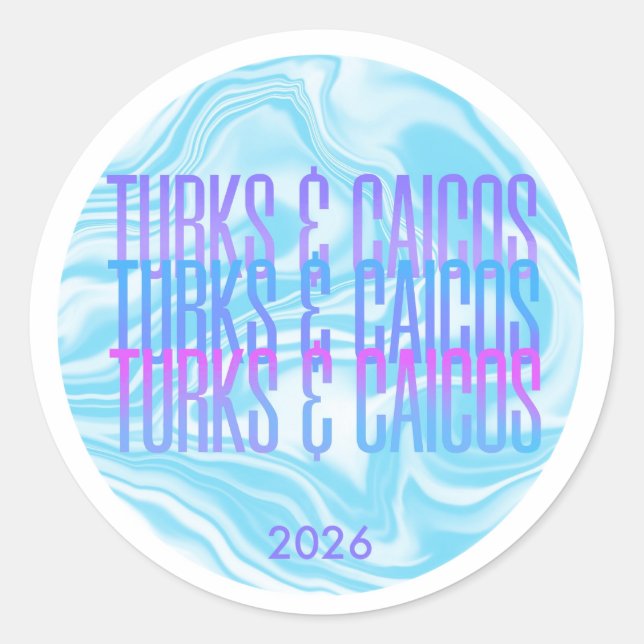 Turks- und Caicos-Aufkleber Runder Aufkleber (Vorderseite)
