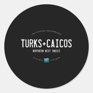 Turks und Caicos Beach Waves Runder Aufkleber