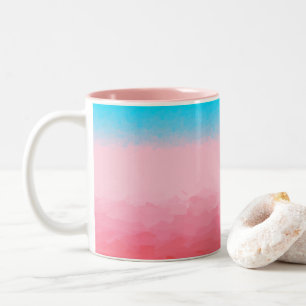Turks und Caicos Blue und Coral Ombre Zweifarbige Tasse