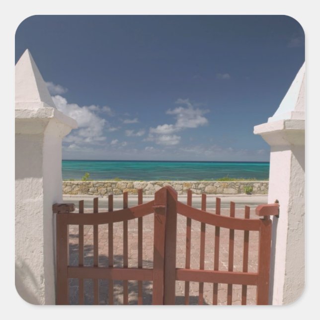 Turks und Caicos, Grand Turk Island, Cockburn 5 Quadratischer Aufkleber (Vorderseite)