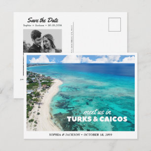 Turks- und Caicos-Hochzeit Save the Date Reise Ret Postkarte