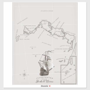 Turks- und Caicos-Karte Aufkleber