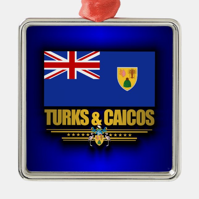 Turks- und Caicos-Preis Ornament Aus Metall (Vorne)