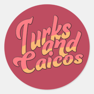 Turks und Caicos Runder Aufkleber