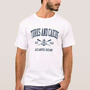 Turks und Caicos Vintage Navy Crossed Oars & Ancho T-Shirt