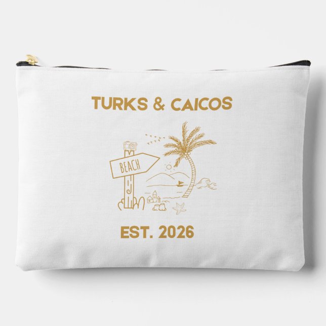 Turks- und Caicos-Vintage-Strand-Große Tasche (Vorderseite)