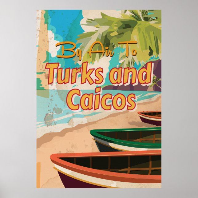 Turks und Caicos Vintage Travel Poster (Vorne)