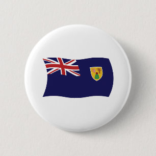 Turks- und Caicosinseln-Flagge Knopf Button