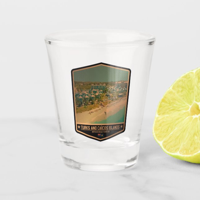 Turks- und Caicosinseln Schnapsglas (Vorderseite)