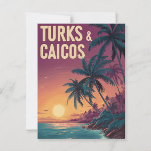 Turks- und Caicosinseln Vintage Postkarte