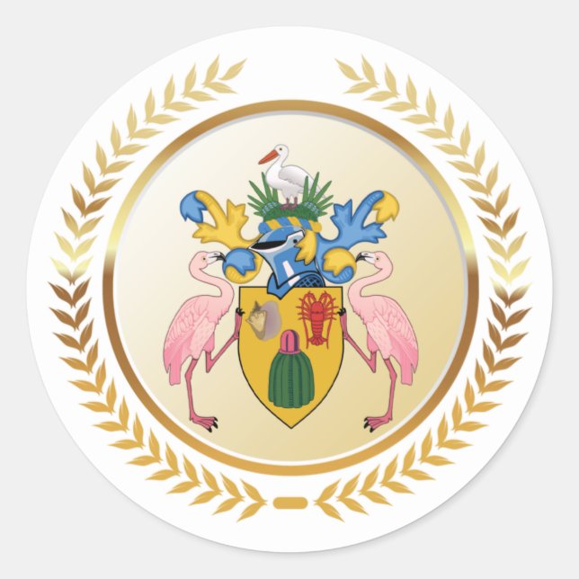 Turks- und Kaicosbekleidung für Waffen Runder Aufkleber (Vorderseite)