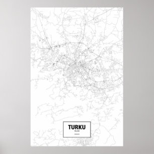 Turku, Finnland (Schwarzes auf Weiß) Poster