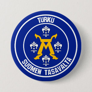 Turku Round Emblem Button
