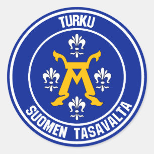 Turku Round Emblem Runder Aufkleber