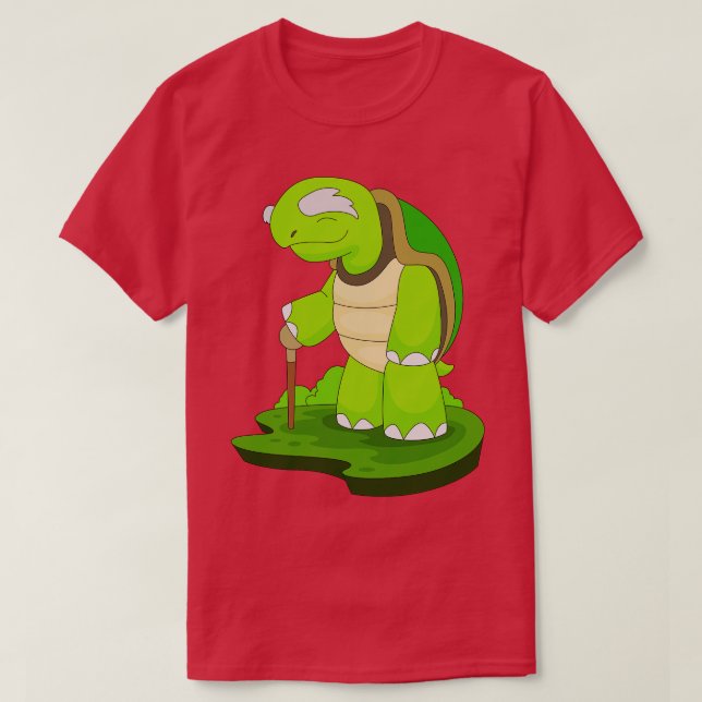 Turle Pensioner Walking stick T-Shirt (Design vorne)