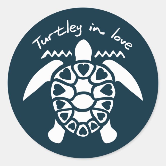 Turley in Liebe - Schildkröte Runder Aufkleber (Vorderseite)