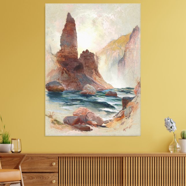 Turm am Tower Falls, Yellowstone Leinwanddruck (Insitu (Wohnzimmer))