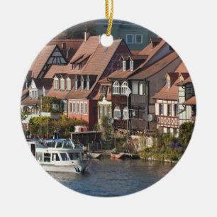 Turm Boat in Little Venice and River Regnitz Keramik Ornament