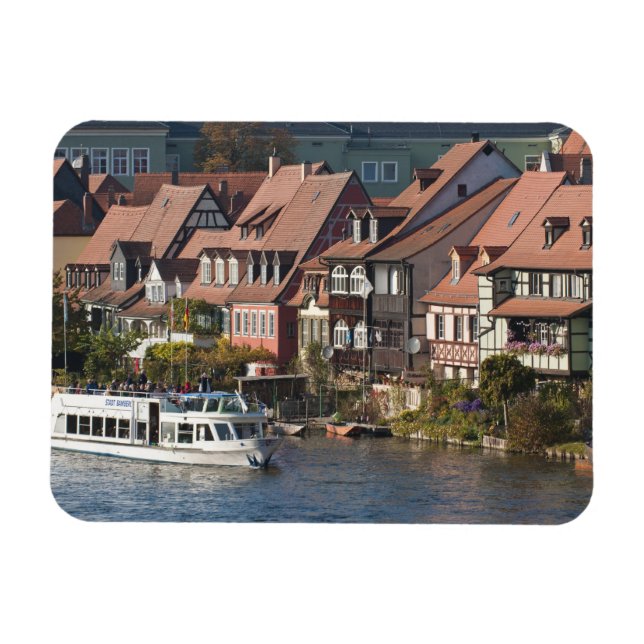 Turm Boat in Little Venice and River Regnitz Magnet (Horizontal)