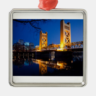 Turm-Brücke - Sacramento, CA Silbernes Ornament