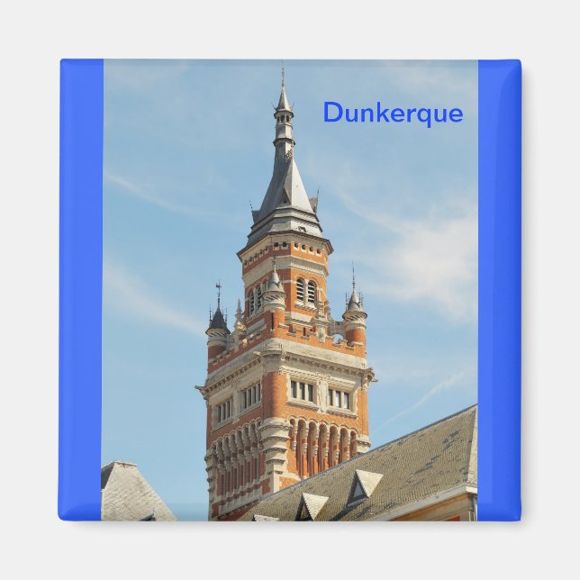 Turm des Rathauses von Dünkirchen Magnet (Vorne)