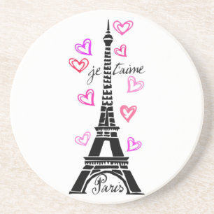 TURM-DRUCK LIEBE-PARIS JE T'AIME EIFFEL GETRÄNKEUNTERSETZER