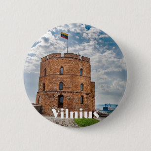 Turm Gediminas in Vilnius, Litauen Button