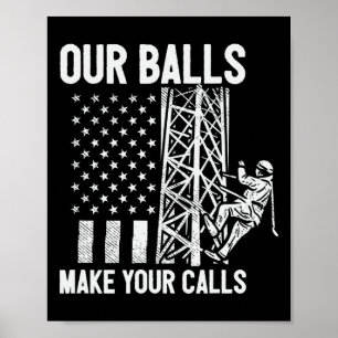 Turm Kletterer Amerikanisch Usa Flagge Unsere Byll Poster